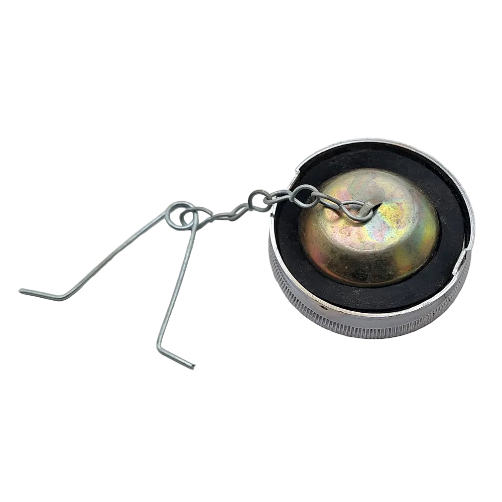 Classic Motorcycle Flat Top Fuel Petrol Gas Cap 2.5" With Chain (1950's-1980's) BC43315