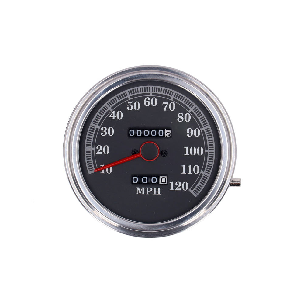 Harley Davidson FL Speedometer, '85-Up Face', Black. 2:1 mph BC43589