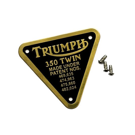Brass Timing Cover Patent Plate Triumph Pre Unit 350 Twin Models BC43685