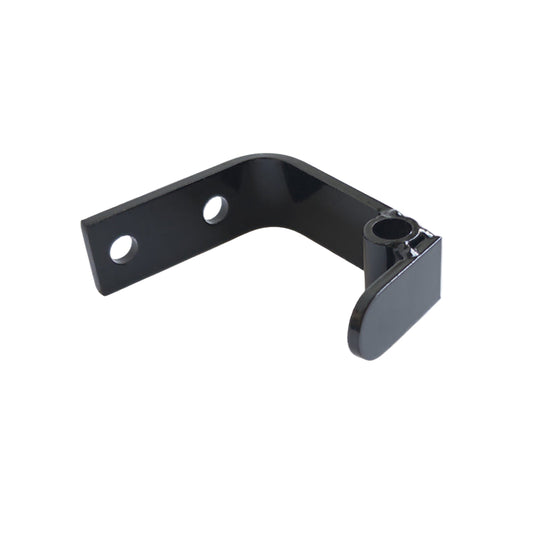 Black metal bracket on a white background