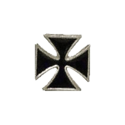 1 Biker Maltese Cross Motorcycle Pin Badge Silver & Black BC43893