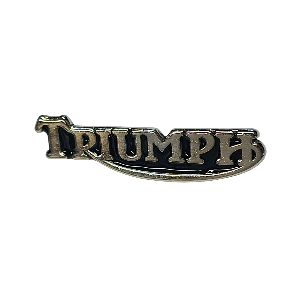 1 Biker Triumph Motorcycle Pin Badge Silver & Black BC43894