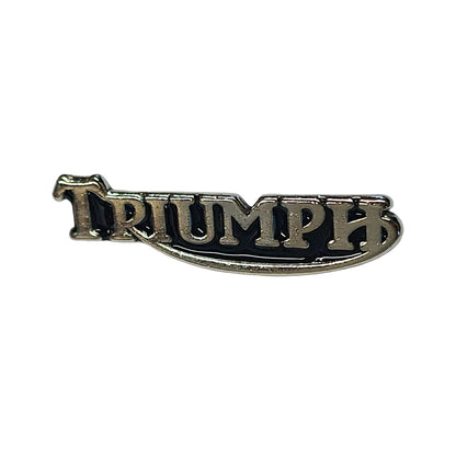 1 Biker Triumph Motorcycle Pin Badge Silver & Black BC43894