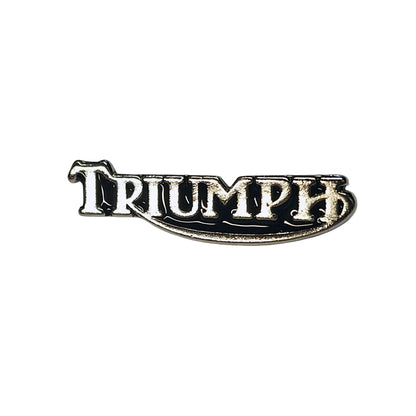 1 Biker Triumph Motorcycle Pin Badge Silver & Black BC43894