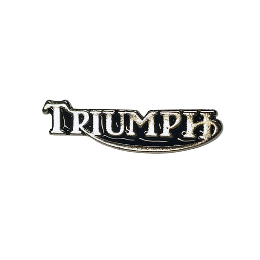 1 Biker Triumph Motorcycle Pin Badge Silver & Black BC43894