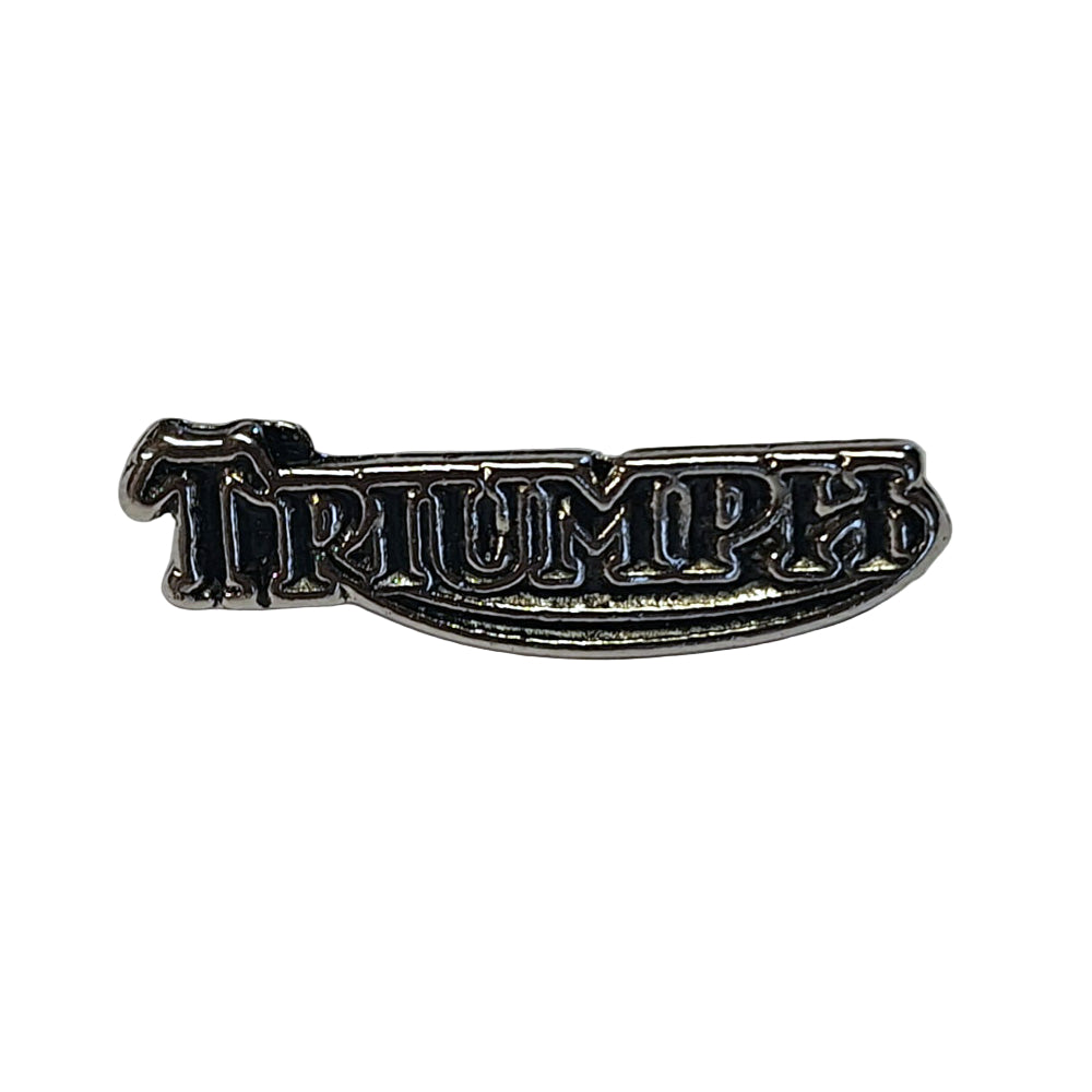 1 Biker Triumph Motorcycle Pin Badge Silver & Black BC43895