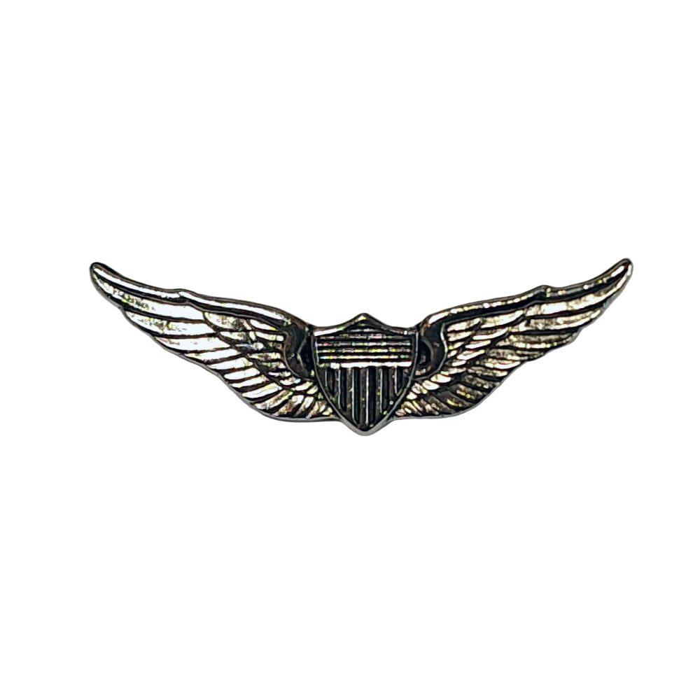 1 Biker Aviator Wings Motorcycle Pin Badge Silver & Black BC43896