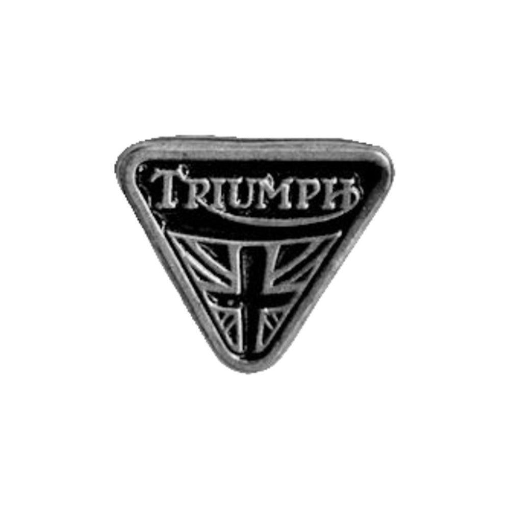 1 Biker Triumph Triangle Motorcycle Pin Badge Silver & Black BC43899