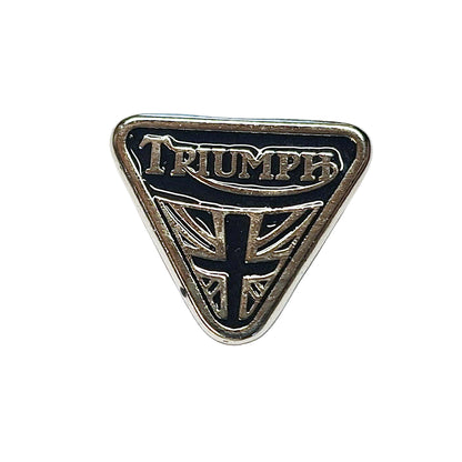 1 Biker Triumph Triangle Motorcycle Pin Badge Silver & Black BC43899