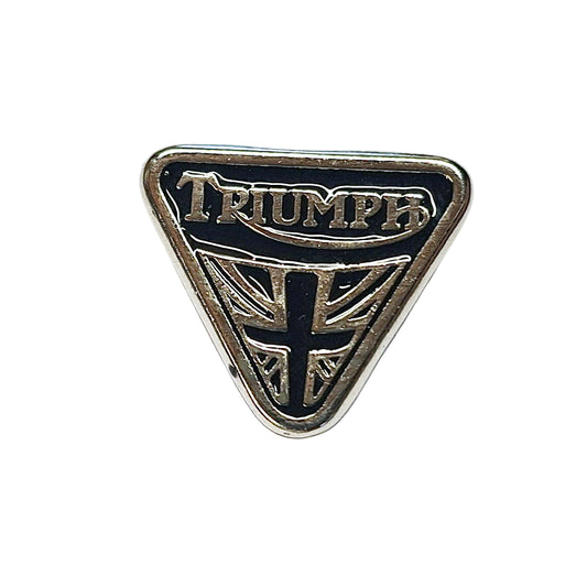 1 Biker Triumph Triangle Motorcycle Pin Badge Silver & Black BC43899