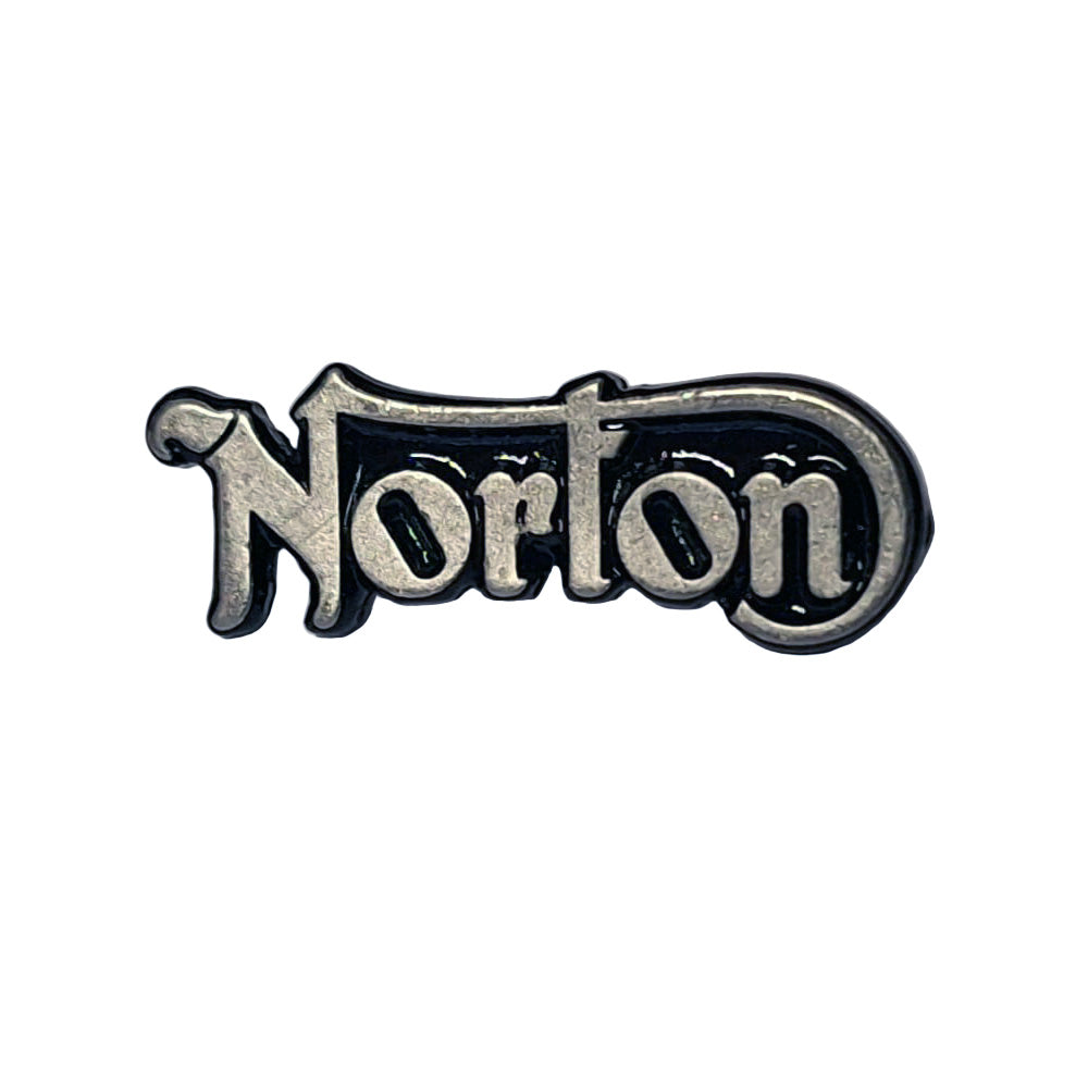 1 Biker Norton Motorcycle Pin Badge Silver & Black BC43900