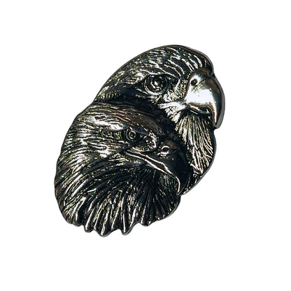 1 Biker Double Eagle Motorcycle Pin Badge Silver & Black BC43902