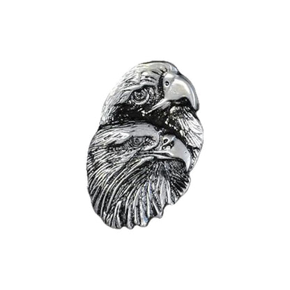 1 Biker Double Eagle Motorcycle Pin Badge Silver & Black BC43902