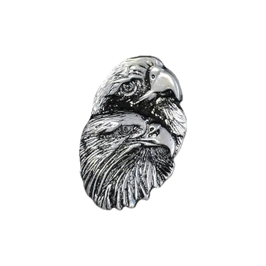 1 Biker Double Eagle Motorcycle Pin Badge Silver & Black BC43902