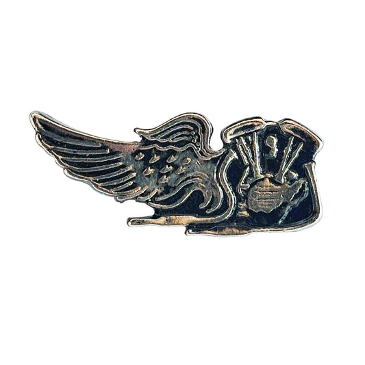1 Biker V-Twin Eagle Wing Motorcycle Pin Badge Silver & Black BC43903