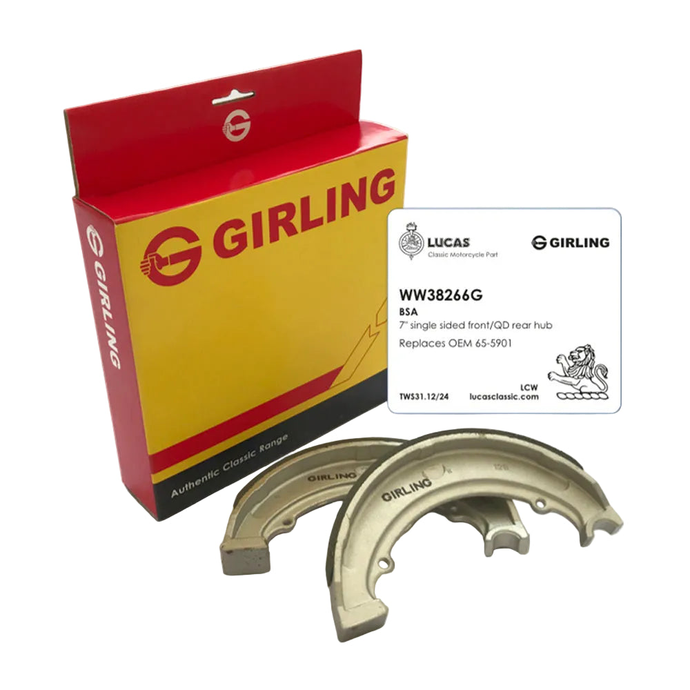 Girling Brake Shoes Front & Rear. BSA & Triumph TR25W BC43925