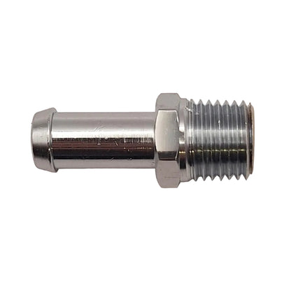 Harley Davidson Oil Line Fitting, Straight. 1/4" NPT to 3/8" Hose. Chrome. 99-01 TC BC43956