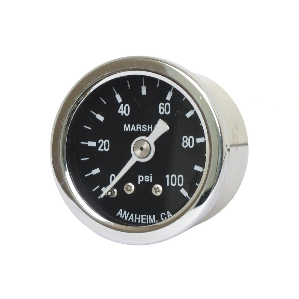 Marshall Harley Davidson Oil Pressure Gauge, 0-100 PSI. Stainless Housing BC43971