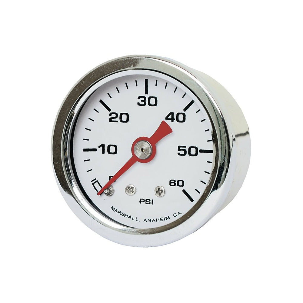 Marshall Harley Davidson Oil Pressure Gauge, 0-60 PSI. Stainless Housing BC43978