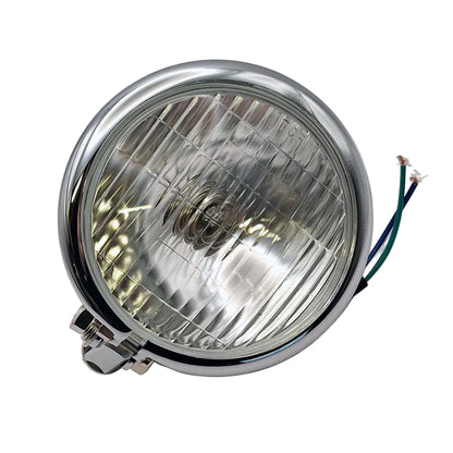Replica Bates Style Chrome Headlamp Assembly - 4½" . 12V 35/35W BC44016