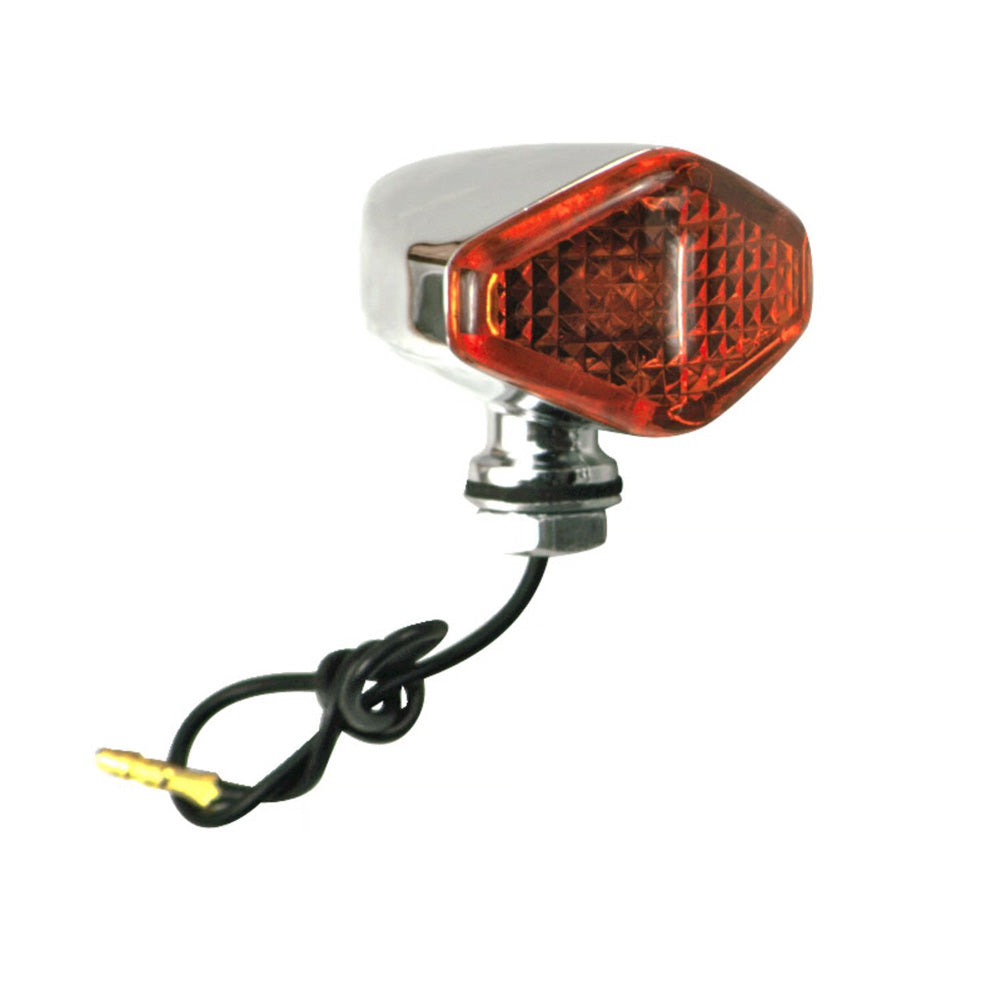 Harley Davidson Universal Diamond Turn Signal. Chrome. Amber Lens. 12 Volt BC44293