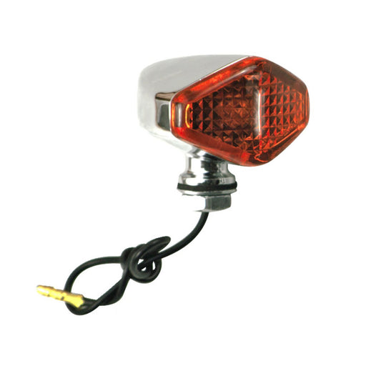 Harley Davidson Universal Diamond Turn Signal. Chrome. Amber Lens. 12 Volt BC44293
