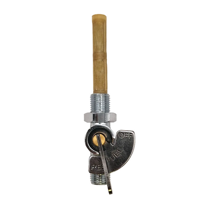 Wassell Motorcycle Petrol Tap. Chrome Flat Lever with Filter, Indicator & Locknut BC44450