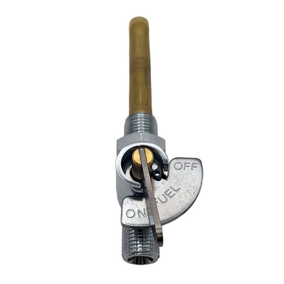 Motorcycle Petrol Tap. Chrome Flat Lever with Filter, Indicator & Locknut (Main) BC44451