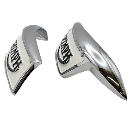 Pair of Triumph Tank Badges Black / Cream. Bonneville T120/TR6 67-79 BC44455