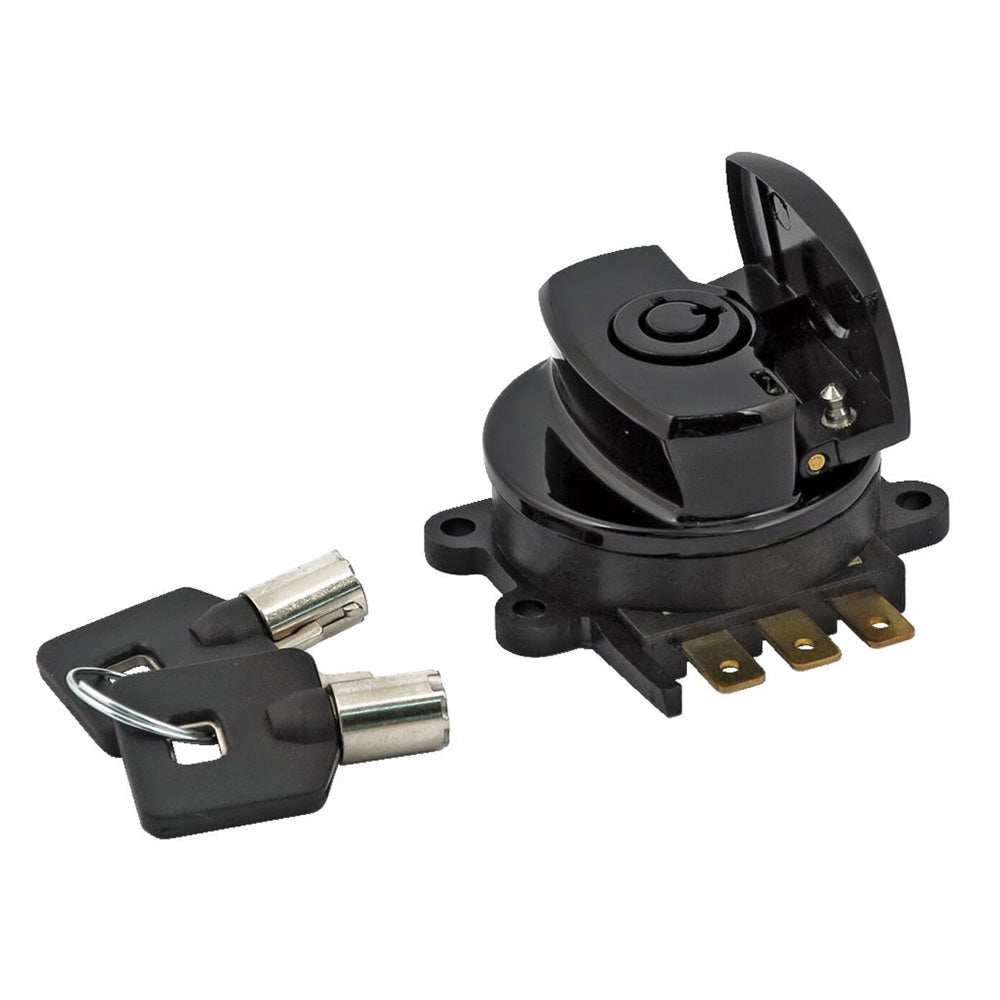 Harley Davidson Ignition Switch, Side Hinge Type. Black. 96-10 Softail; 93-11 FXDWG BC44505
