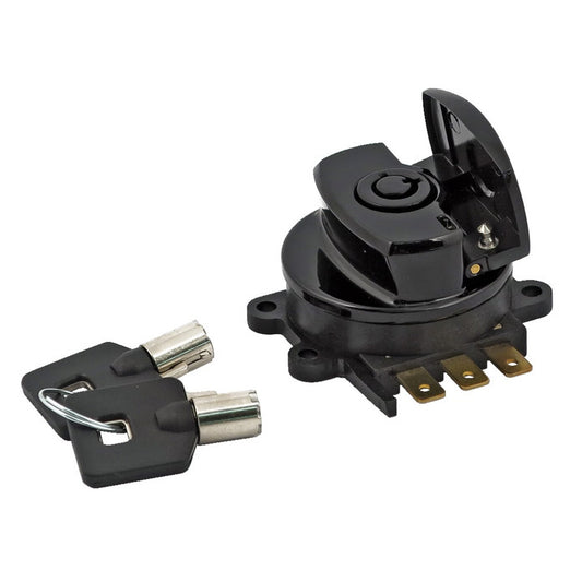 Harley Davidson Ignition Switch, Side Hinge Type. Black. 96-10 Softail; 93-11 FXDWG BC44505