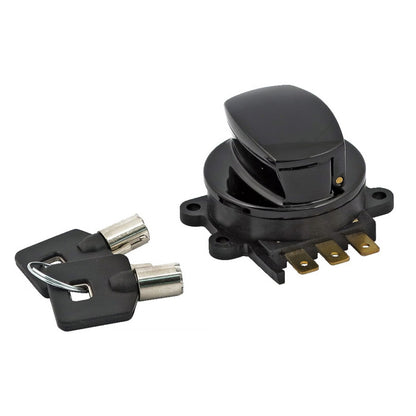 Harley Davidson Ignition Switch, Side Hinge Type. Black. 96-10 Softail; 93-11 FXDWG BC44505