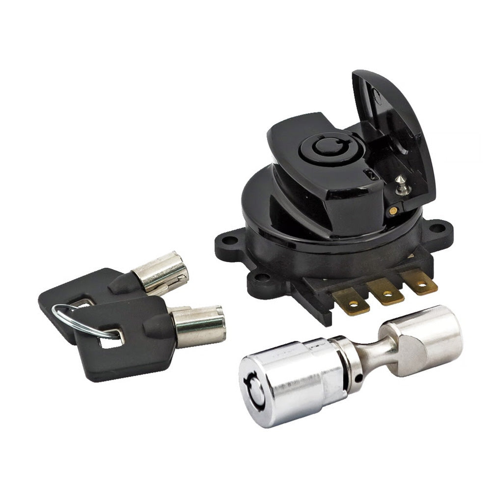 Harley Davidson Ignition Switch, Side Hinge Type. Black. 96-10 Softail; 93-05 FXDWG (NU) BC44516