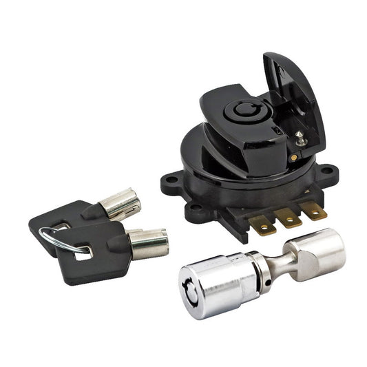 Harley Davidson Ignition Switch, Side Hinge Type. Black. 96-10 Softail; 93-05 FXDWG (NU) BC44516