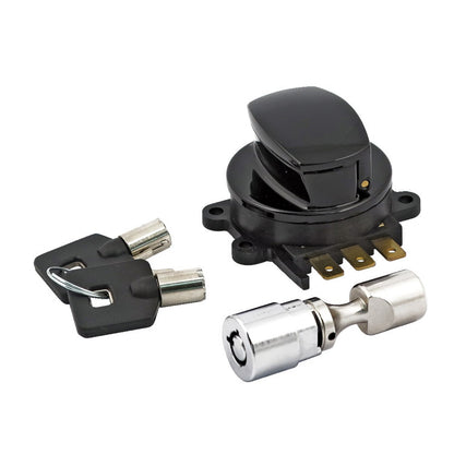 Harley Davidson Ignition Switch, Side Hinge Type. Black. 96-10 Softail; 93-05 FXDWG (NU) BC44516