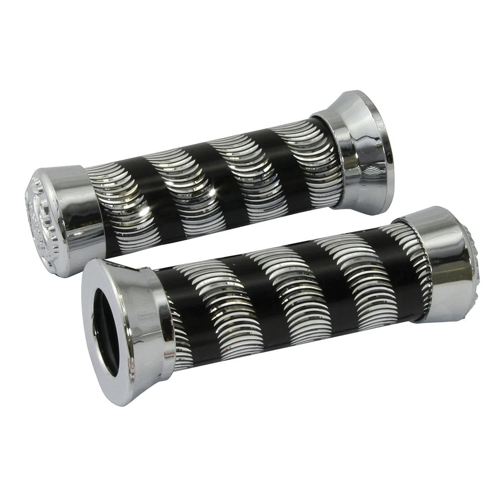 Bike It Motorcycle Grips Deluxe Black 22mm Left 25mm Right for 7/8" Bars BC7536