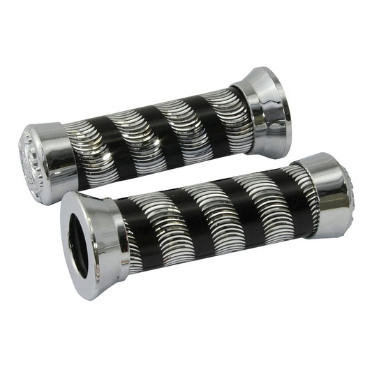 Bike It Motorcycle Grips Deluxe Black 25mm Left 28mm Right For 1" Bars BC7540