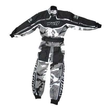 Kids Wulfsport MX Quad Motocross Overall & Helmet Yellow Camo Set #O2