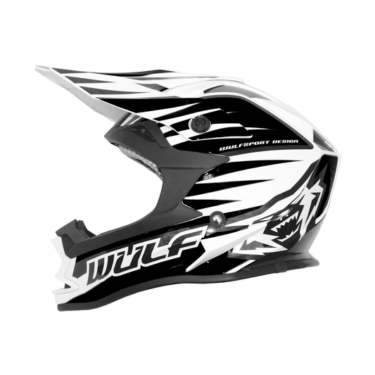 Kids Childrens Quad Wulf Wulfsport MX Motorcross Advance Helmet Black / White