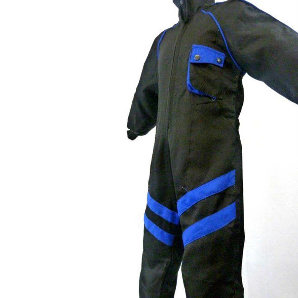 Kids Pit Crew Speed Demon Mechanic Style Cloth Overalls Black / Blue