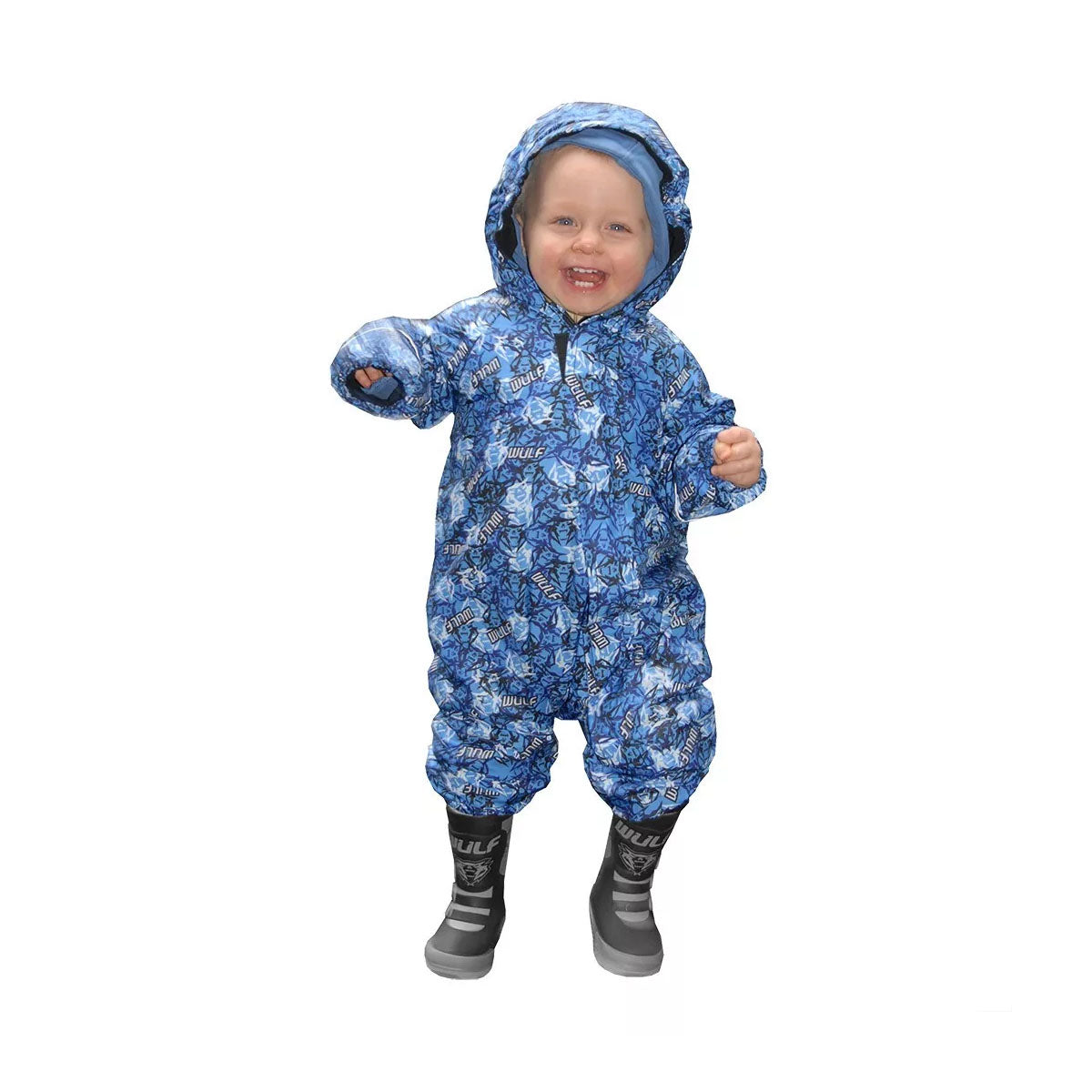 Wulfsport MX Motocross Baby Toddler Junior Padded Wet Rain Suit Blue