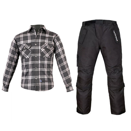 Duchinni Kids Textile Motorcycle Black Redwood Jacket & Imola Trousers Bundle Kit