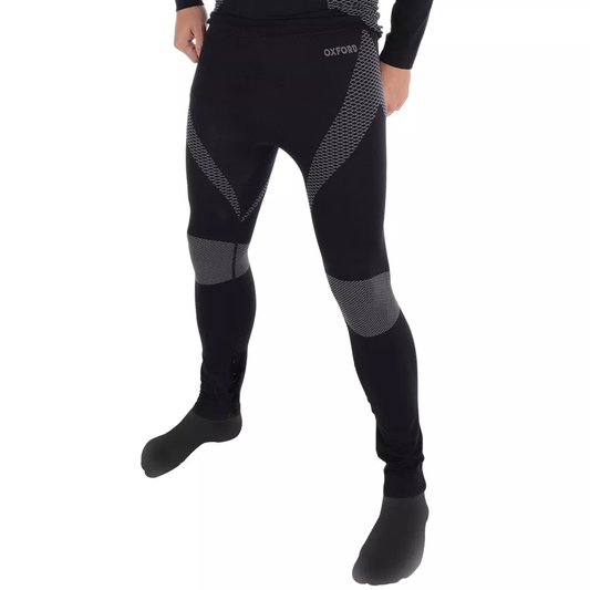 Oxford Base Layer Trousers Thermal Breathable Compression Fit Pants Black