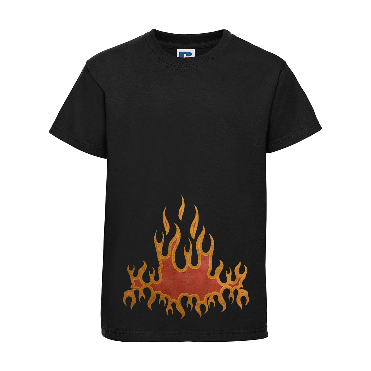 Baby Biker - Flames - Kids Toddler Baby Black T-Shirt