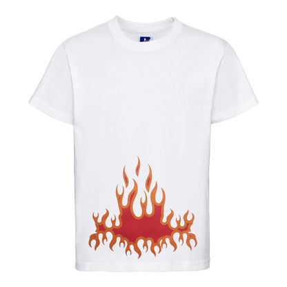 Baby Biker - Flames - Kids Toddler Baby White T-Shirt