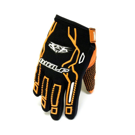 Kids Wulfsport MX Motocross Force 10 Gloves - Black / Orange
