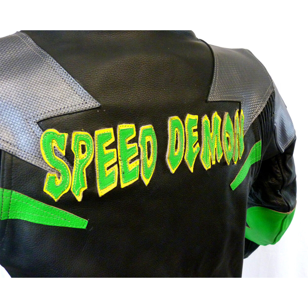 Baby Biker One Piece Kids Motorcycle Mini Moto Full Leather Race Suit Green