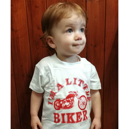 Baby Biker - I'm A Little Biker - Kid Toddler Baby White T-Shirt