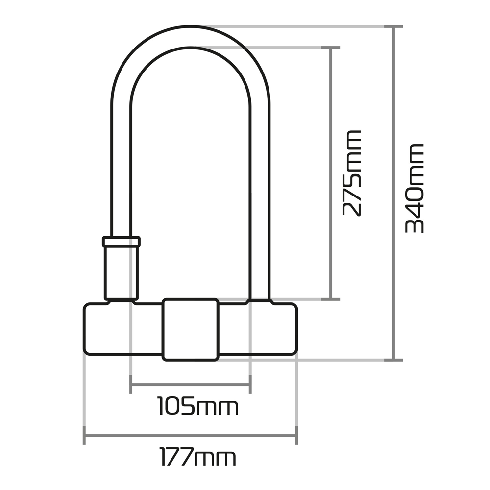 Oxford Motorcycle Magnum Duo U-lock (170x315mm) with Bracket & Cable LK225