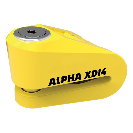 Oxford LK276 Alpha XD14 Motorcycle Security Brake Disc Lock 14mm Pin Yellow